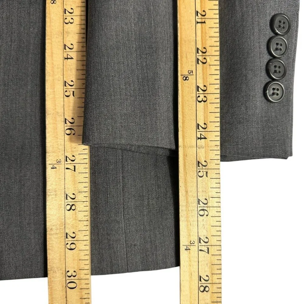NWOT*EGARA Mens Blazer Sport Coat Two Button Suit Jacket Slim fit 44R Gray Wool